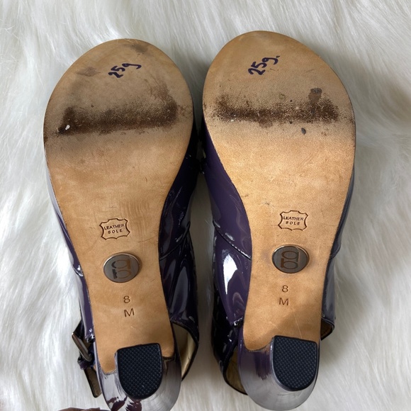 Bebe Patent Leather Peep Toe Platform Heels 8 - Picture 6 of 7